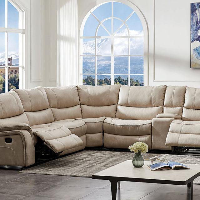 Jerominus CM9912BG Beige Transitional Sectional By Furniture Of America - sofafair.com