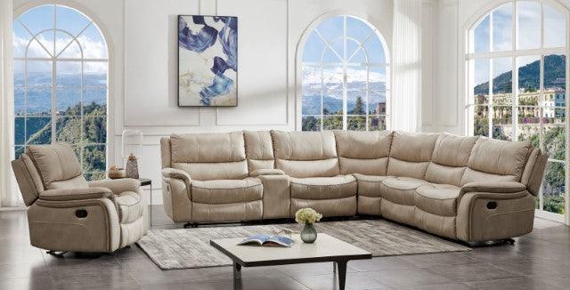 Jerominus CM9912BG Beige Transitional Sectional By Furniture Of America - sofafair.com