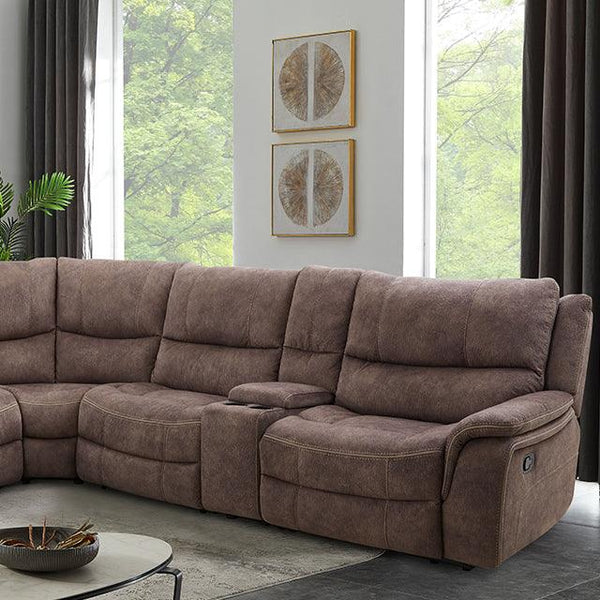 Jerominus CM9912DB Dark Brown Transitional Sectional By Furniture Of America - sofafair.com