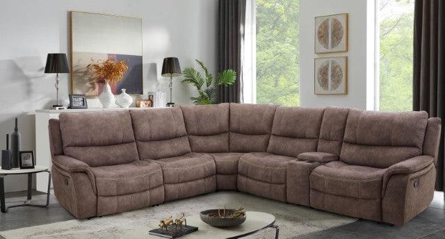 Jerominus CM9912DB Dark Brown Transitional Sectional By Furniture Of America - sofafair.com