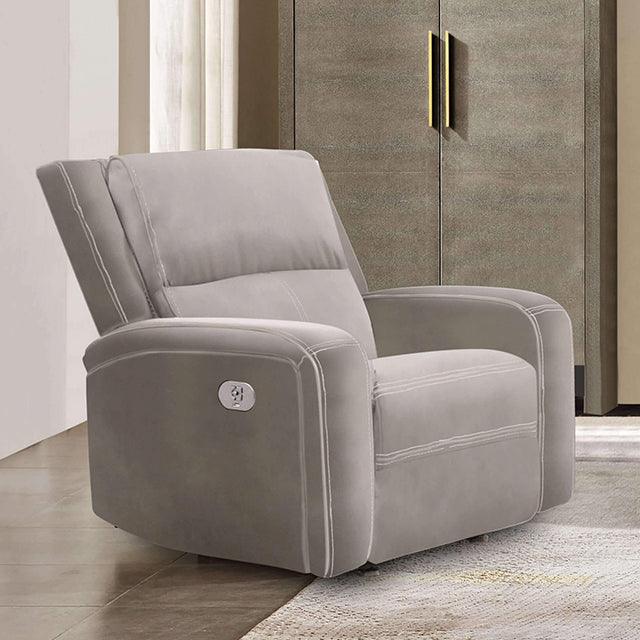 Vasilios CM9914ST-CH-PM Taupe Transitional Power Recliner By Furniture Of America - sofafair.com