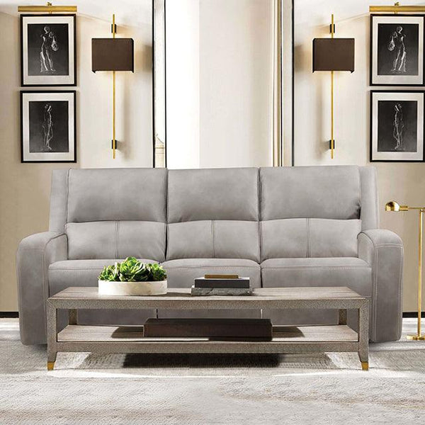 Vasilios CM9914ST-SF-PM Taupe Transitional Power Sofa By Furniture Of America - sofafair.com