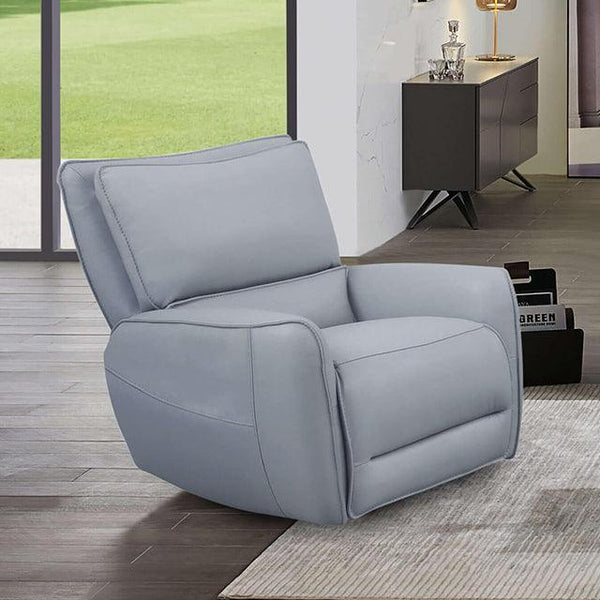Phineas CM9921PB-CH-PM Pale Blue Transitional Power Recliner By Furniture Of America - sofafair.com