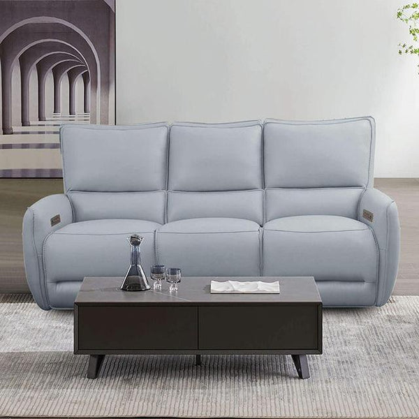 Phineas CM9921PB-SF-PM Pale Blue Transitional Power Sofa By Furniture Of America - sofafair.com