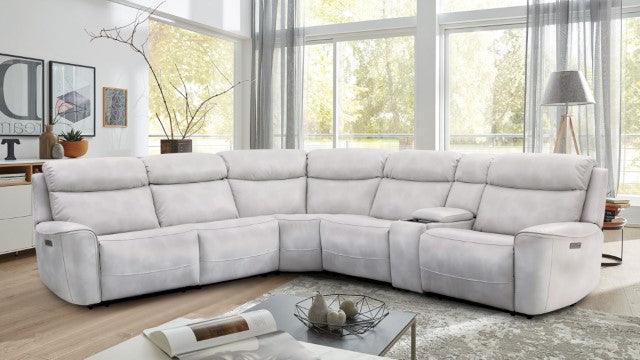 Edmondus CM9923FG-SECT-PM Light Taupe Transitional Power Sectional By Furniture Of America - sofafair.com