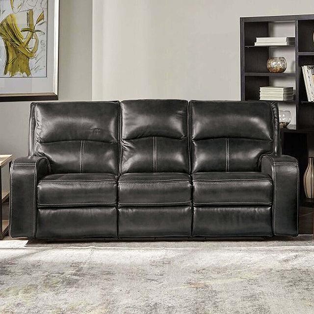 Soterios CM9924DG-SF-PM Charcoal Transitional Power Sofa By Furniture Of America - sofafair.com