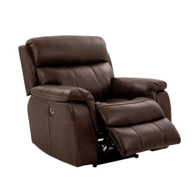 Antenor CM9926MB-CH-PM Brown Transitional Power Recliner By Furniture Of America - sofafair.com