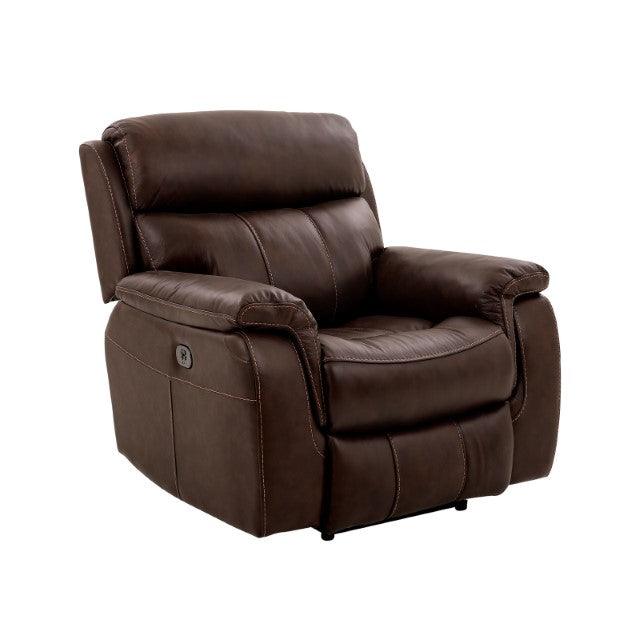 Antenor CM9926MB-CH-PM Brown Transitional Power Recliner By Furniture Of America - sofafair.com