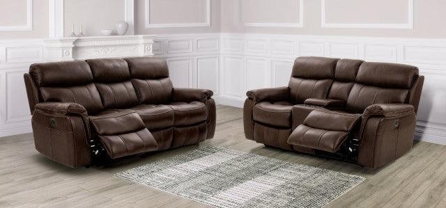 Antenor CM9926MB-LV-PM Brown Transitional Power Loveseat By Furniture Of America - sofafair.com
