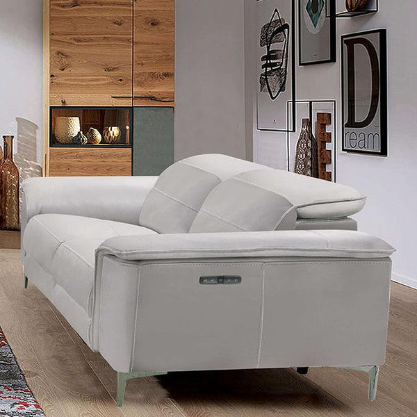 Ascona CM9927FG-LV-PM Light Taupe Contemporary Power Loveseat By Furniture Of America - sofafair.com