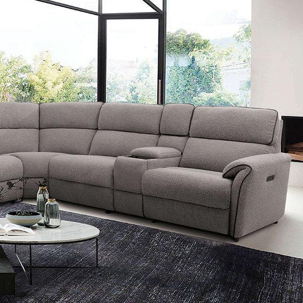 Osanna CM9928SM-SECT-PM Warm Gray Transitional Power Sectional By Furniture Of America - sofafair.com