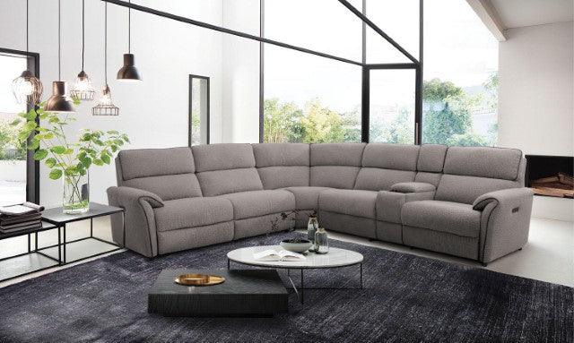 Osanna CM9928SM-SECT-PM Warm Gray Transitional Power Sectional By Furniture Of America - sofafair.com