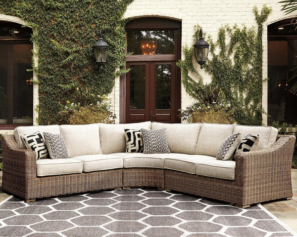 Beachcroft 3-Piece Outdoor Seating Set P791P6 Brown/Beige Casual Outdoor Sectional By Ashley - sofafair.com