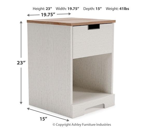 Vaibryn Nightstand EB1428-291 Brown/Beige Casual Youth Bed Cases By Ashley - sofafair.com