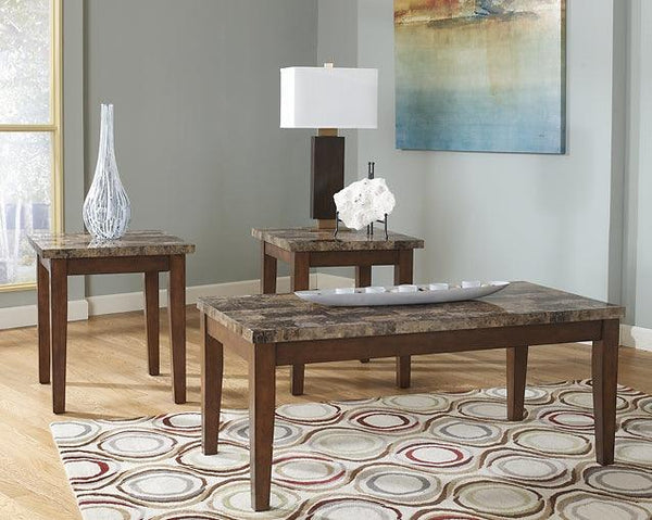 Theo Table (Set of 3) T158-13 Brown/Beige Contemporary 3 Pack By Ashley - sofafair.com