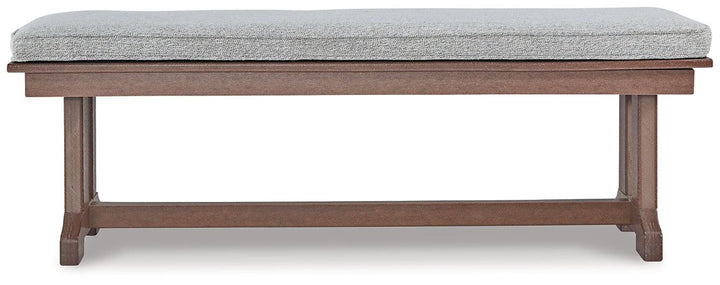 P420-600 Brown/Beige Casual Emmeline Outdoor Dining Bench with Cushion By Ashley - sofafair.com