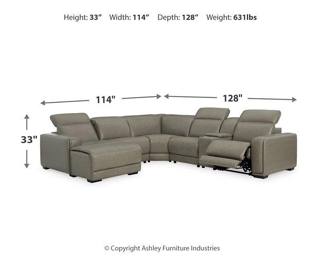 Correze 6-Piece Power Reclining Sectional with Chaise U94202S4 Black/Gray Contemporary Motion Sectionals By Ashley - sofafair.com