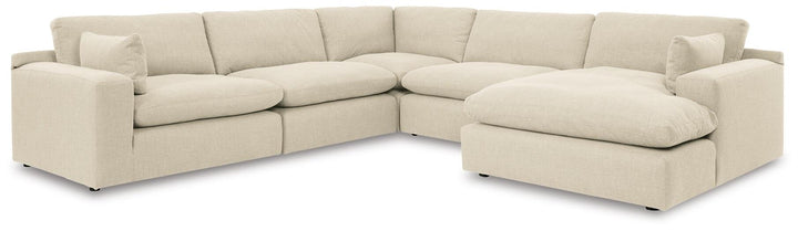 Elyza 5-Piece Sectional with Chaise 10006S7 White Contemporary Stationary Sectionals By AFI - sofafair.com
