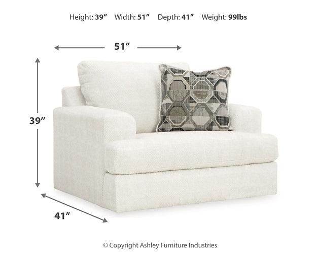 Karinne Oversized Chair 3140323 White Contemporary Stationary Upholstery By Ashley - sofafair.com