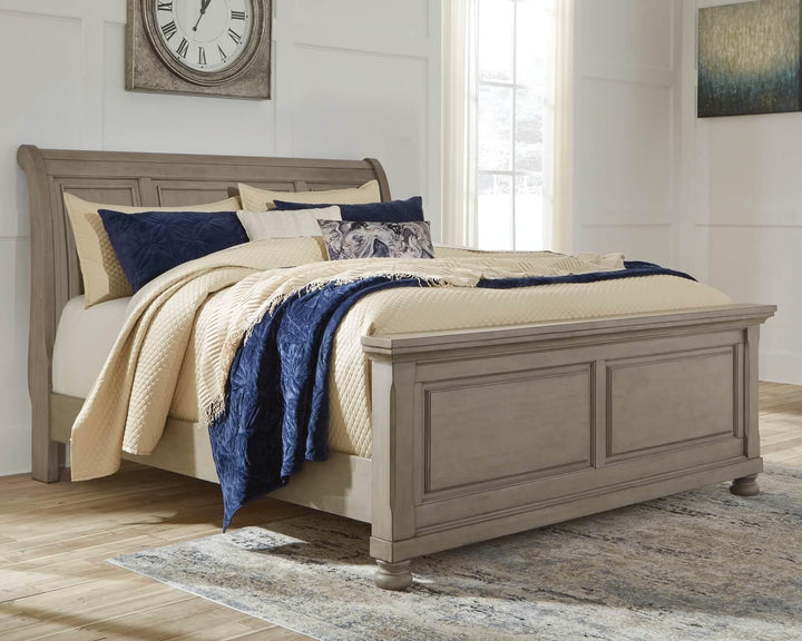 Lettner King Sleigh Bed B733B34 Black/Gray Casual Master Beds By Ashley - sofafair.com