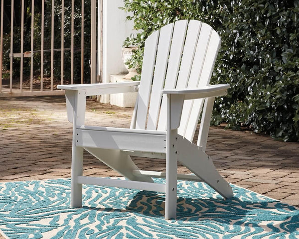 Sundown Treasure Adirondack Chair with End Table P011P1 White Contemporary Outdoor Package By Ashley - sofafair.com