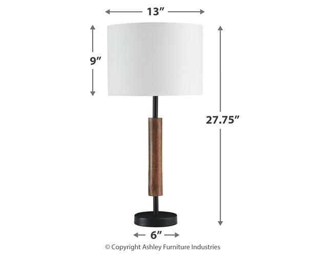 Maliny Table Lamp (Set of 2) L328964 Black/Gray Contemporary Table Lamp Pair By Ashley - sofafair.com