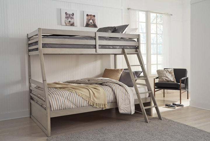 Lettner Twin over Full Bunk Bed B733B38 Black/Gray Casual Youth Beds By Ashley - sofafair.com