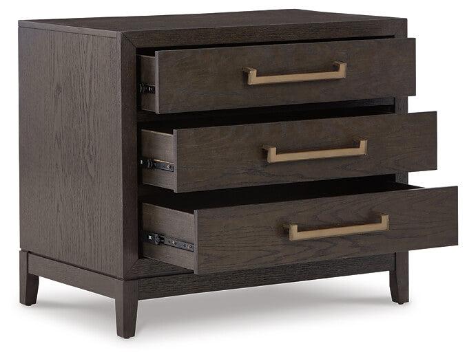 B984-93 Brown/Beige Contemporary Burkhaus Nightstand By AFI - sofafair.com