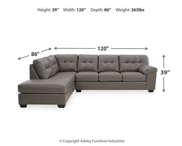 Donlen 2-Piece Sectional with Chaise 59702S1 Black/Gray Contemporary Stationary Sectionals By AFI - sofafair.com