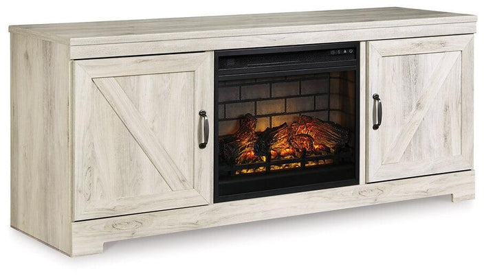 W331W9 White Casual Bellaby 63" TV Stand with Electric Fireplace By AFI - sofafair.com