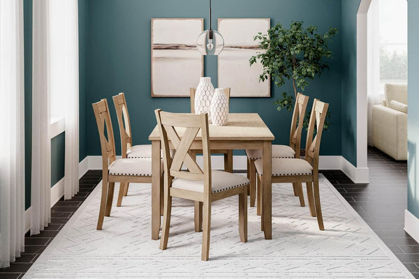 Sanbriar Dining Table and Chairs (Set of 7) D393-425 Brown/Beige Casual Casual Tables By Ashley - sofafair.com