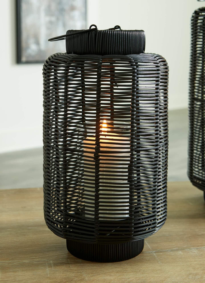 Evonne Lantern A2000563 Black/Gray Casual Candle Holder By Ashley - sofafair.com