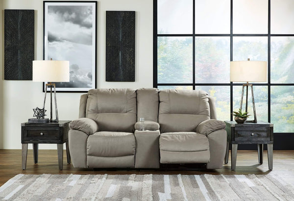 Next-Gen Gaucho Reclining Loveseat with Console 5420394 Brown/Beige Contemporary Motion Upholstery By AFI - sofafair.com