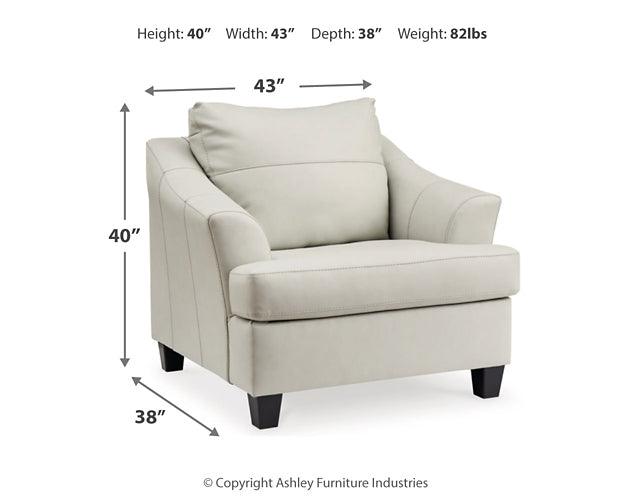 Genoa Oversized Chair 4770423 White Contemporary Stationary Upholstery By Ashley - sofafair.com