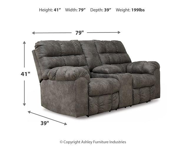 Derwin Reclining Loveseat with Console 2840294 Black/Gray Contemporary Motion Upholstery By Ashley - sofafair.com