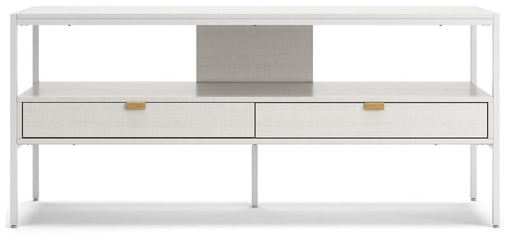 W162-68 White Contemporary Deznee 60" TV Stand By Ashley - sofafair.com