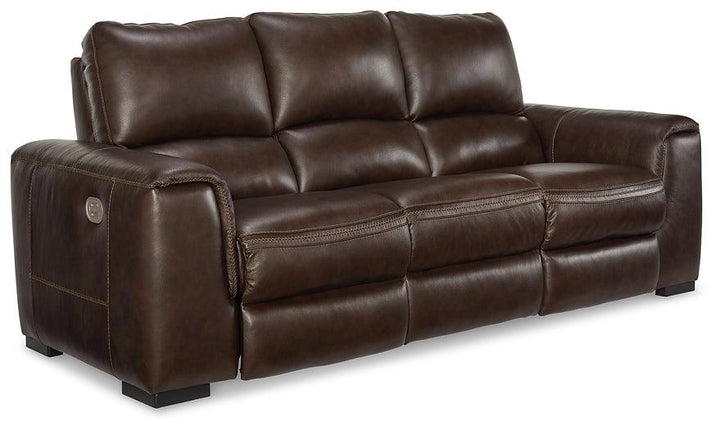 Alessandro Power Reclining Sofa U2550215 Brown/Beige Contemporary Motion Upholstery By Ashley - sofafair.com