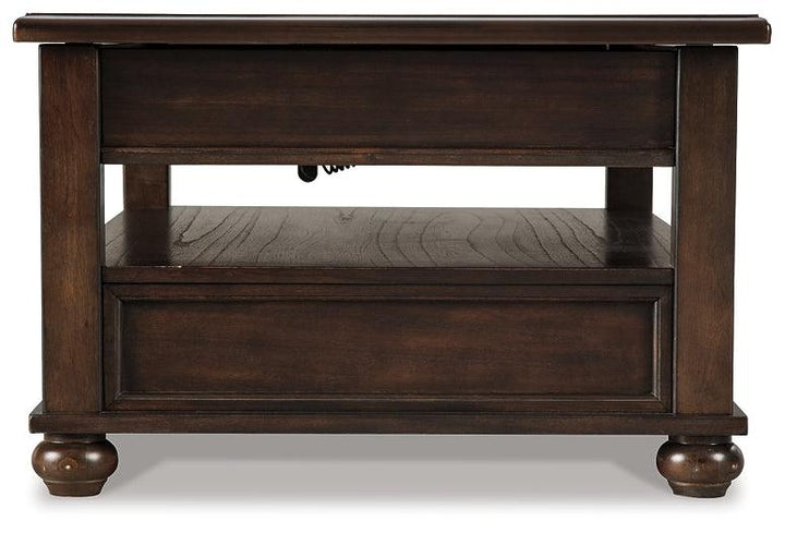 Barilanni Coffee Table with Lift Top T934-9 Brown/Beige Casual Cocktail Table Lift By Ashley - sofafair.com