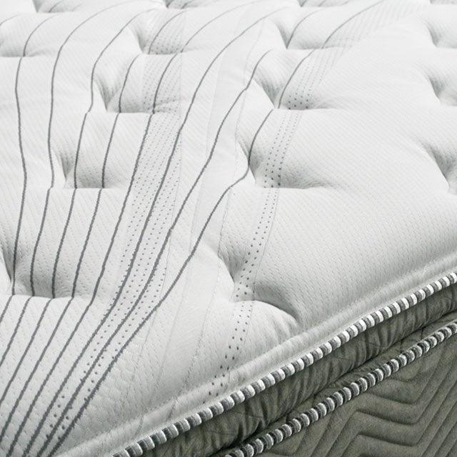 Stormin DM338 White/Gray Euro Pillow Top 13 Euro Pillow Top Gel Infused Memory Foam By Furniture Of America - sofafair.com