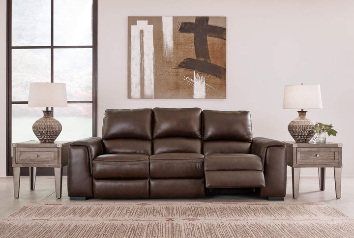 Alessandro Power Reclining Sofa U2550215 Brown/Beige Contemporary Motion Upholstery By Ashley - sofafair.com