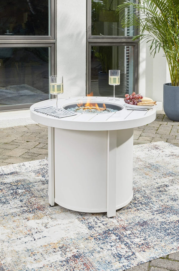 Sundown Treasure Fire Pit Table P011-776 White Contemporary Outdoor Fire Pit Table By AFI - sofafair.com