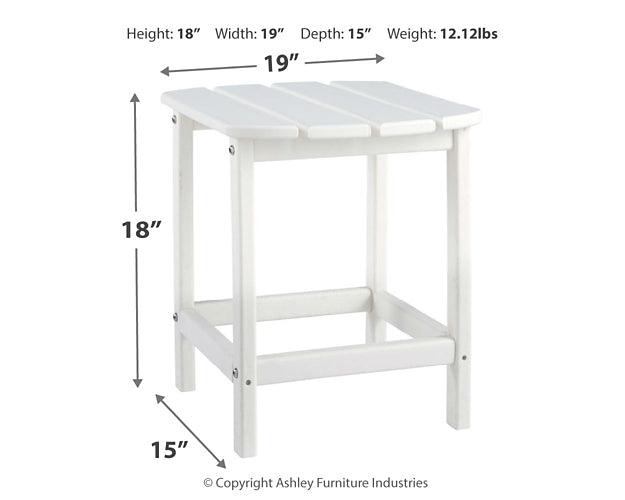 Sundown Treasure End Table P011-703 White Contemporary Outdoor End Table By Ashley - sofafair.com