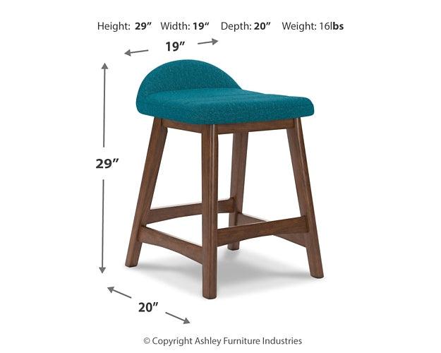 Lyncott Counter Height Bar Stool D615-324 Blue Contemporary Barstool By Ashley - sofafair.com