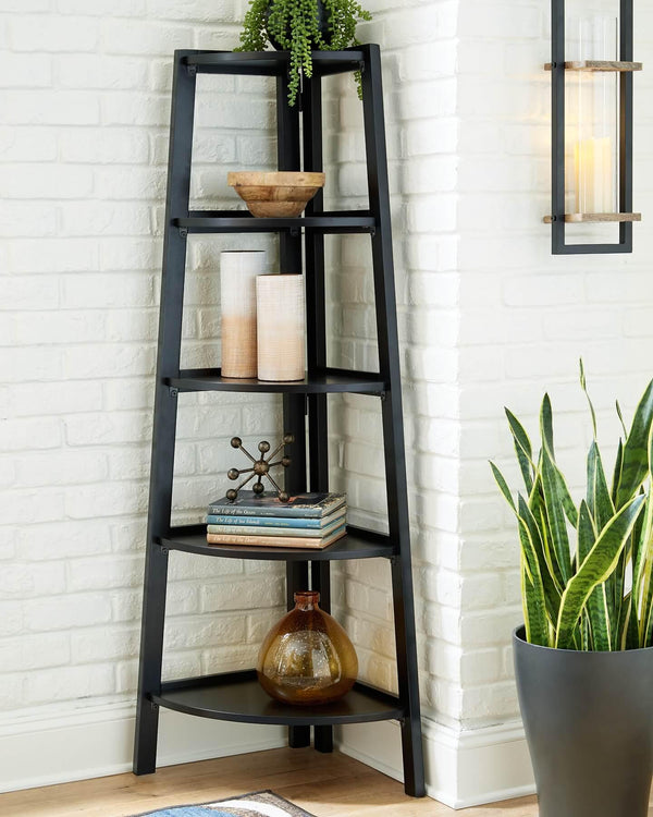Bernmore Corner Shelf A4000304 Black/Gray Casual Stationary Upholstery Accents By Ashley - sofafair.com