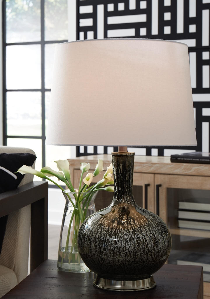 L430844 Black/Gray Traditional Tenslow Table Lamp By Ashley - sofafair.com