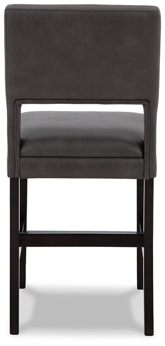 Leektree Counter Height Bar Stool D470-424 Black/Gray Contemporary Barstool By Ashley - sofafair.com