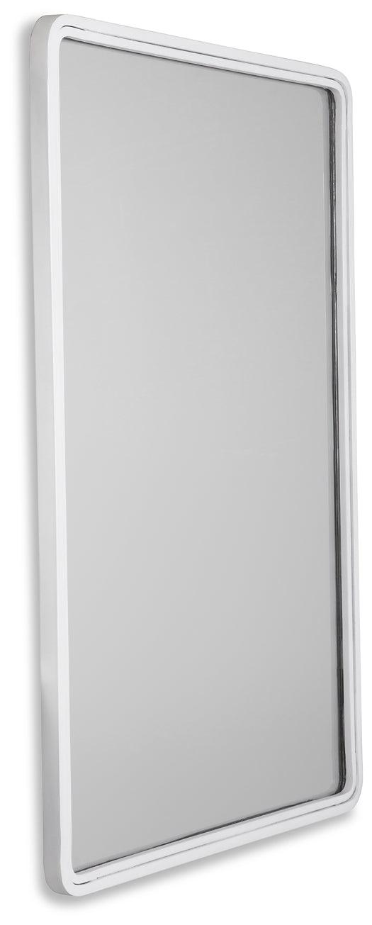 A8010293 White Contemporary Brocky Accent Mirror By Ashley - sofafair.com