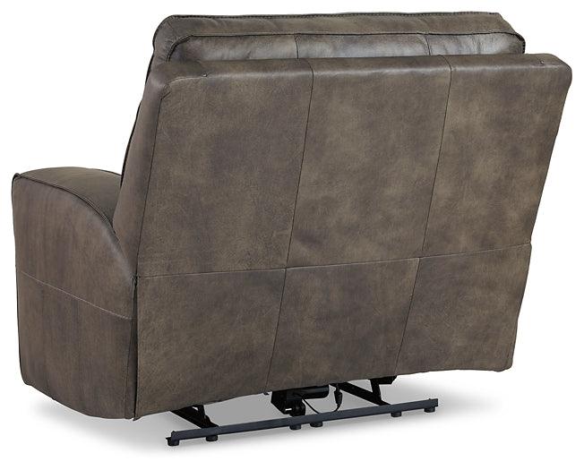 Game Plan Oversized Power Recliner U1520582 Black/Gray Contemporary Motion Upholstery By Ashley - sofafair.com