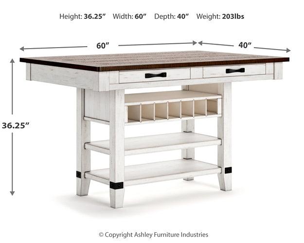 Valebeck Counter Height Dining Table D546-32 White Casual Counter Height Table By Ashley - sofafair.com
