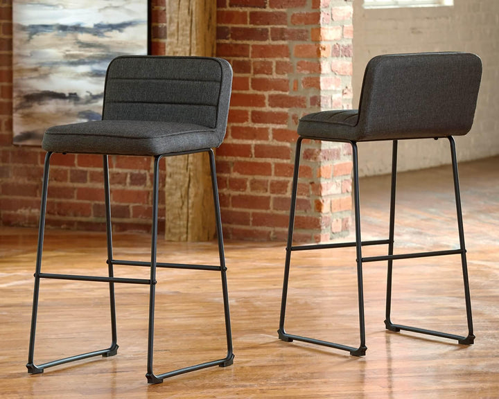 Nerison Bar Height Bar Stool (Set of 2) D225-230X2 Black/Gray Contemporary Barstool By Ashley - sofafair.com